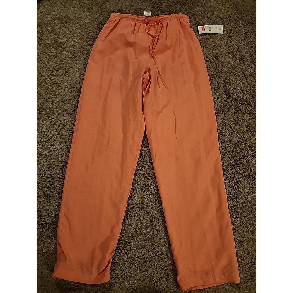 Napa Valley Track Pants Womens Large Lined Elastic Drawstring Waist Peach